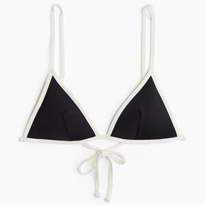 H&M Black Bikini Top with White Trim